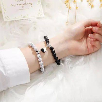 Glass Beads Couple Bracelet Set