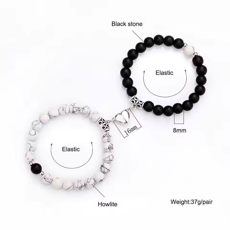 Glass Beads Couple Bracelet Set