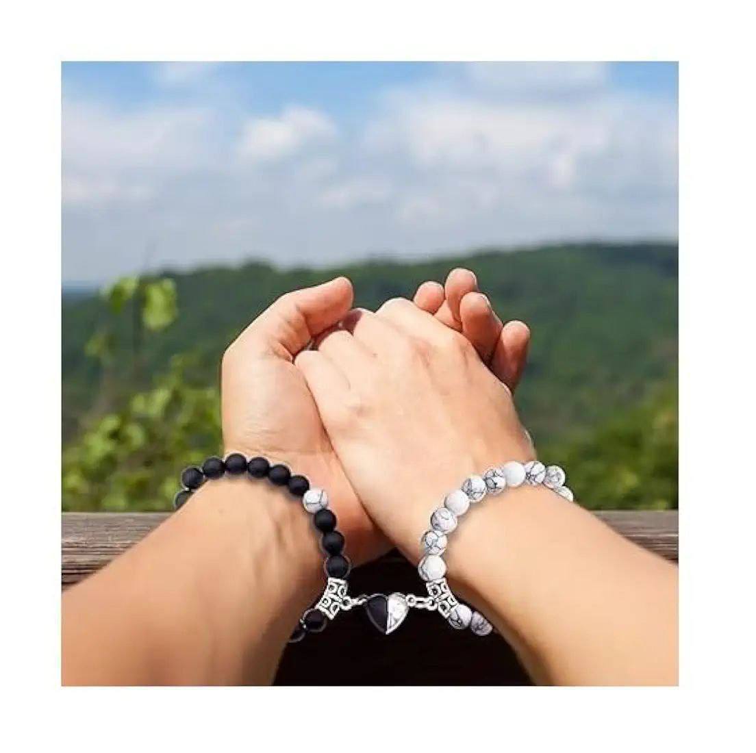 Glass Beads Couple Bracelet Set