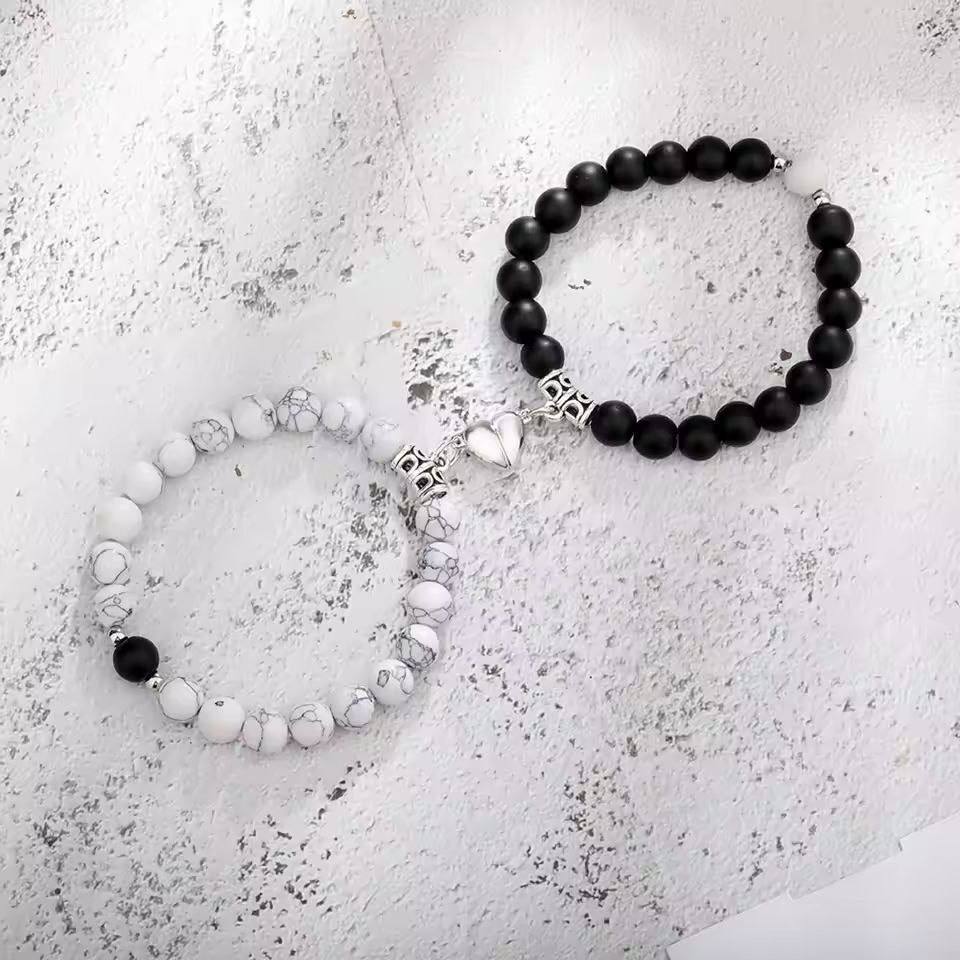Glass Beads Couple Bracelet Set
