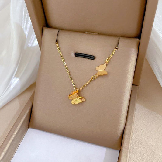18K Gold Plated No Tarnish Butterfly Pendant Necklace